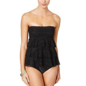 ❌SOLD-Island Escape Black Tiered Crochet Tankini 6